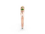 Rose gold Round Peridot Eternity Band with Twist Prong Setting_8