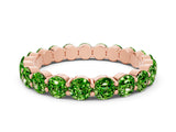Rose gold Round Peridot Eternity Band with U-Prong Setting_30