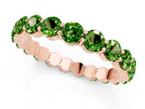 Rose gold Round Peridot Eternity Band with U-Prong Setting_31