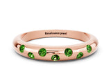 Rose gold Round Peridot Flush-Set Comfort Fit Band_6