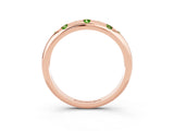 Rose gold Round Peridot Flush-Set Comfort Fit Band_9