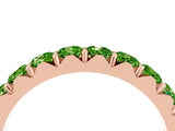 Rose gold Round Peridot Half Eternity Band with Classic Prong Setting_10