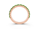 Rose gold Round Peridot Half Eternity Band with Classic Prong Setting_9