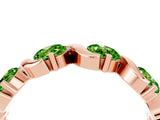 Rose gold Round Peridot Half Eternity Band with Wave Prong Setting_10