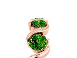 Rose gold Round Peridot Half Eternity Band with Wave Prong Setting_11