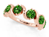 Rose gold Round Peridot Half Eternity Band with Wave Prong Setting_7