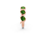 Rose gold Round Peridot Half Eternity Band with Wave Prong Setting_8