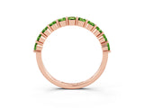 Rose gold Round Peridot Half-Eternity Prong-Set Band_9
