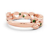 Rose gold Round Peridot Leaf Eternity Band with Bezel Setting_43