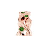 Rose gold Round Peridot Leaf Eternity Band with Bezel Setting_48