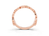 Rose gold Round Peridot Leaf Eternity Band with Bezel Setting_81
