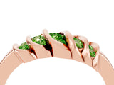 Rose gold Round Peridot Multi-Row Crossover Band_10