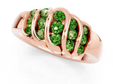 Rose gold Round Peridot Multi-Row Crossover Band_7