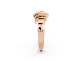 Rose gold Round Peridot Multi-Row Crossover Band_8