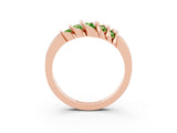 Rose gold Round Peridot Multi-Row Crossover Band_9