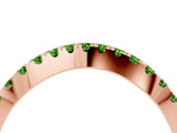 Rose gold Round Peridot Pavé Curved Band with Shared Prong Setting_10