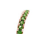Rose gold Round Peridot Pavé Curved Band with Shared Prong Setting_11