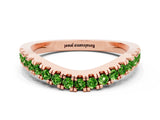 Rose gold Round Peridot Pavé Curved Band with Shared Prong Setting_6