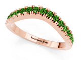 Rose gold Round Peridot Pavé Curved Band with Shared Prong Setting_7