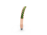 Rose gold Round Peridot Pavé Curved Band with Shared Prong Setting_8