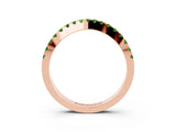 Rose gold Round Peridot Pavé Curved Band with Shared Prong Setting_9