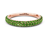 Rose gold Round Peridot Pavé Eternity Band with Shared Prong Setting_6