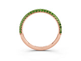 Rose gold Round Peridot Pavé Eternity Band with Shared Prong Setting_9