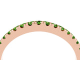 Rose gold Round Peridot Pavé Half Eternity Band with Shared Prong Setting_10