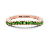 Rose gold Round Peridot Pavé Half Eternity Band with Shared Prong Setting_6