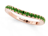 Rose gold Round Peridot Pavé Half Eternity Band with Shared Prong Setting_7
