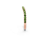 Rose gold Round Peridot Pavé Half Eternity Band with Shared Prong Setting_8