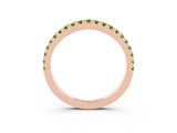 Rose gold Round Peridot Pavé Half Eternity Band with Shared Prong Setting_9