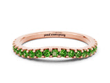 Rose gold Round Peridot Pavé Set Curved Wedding Band_6