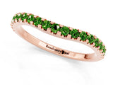 Rose gold Round Peridot Pavé Set Curved Wedding Band_7