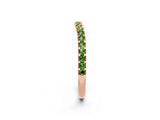 Rose gold Round Peridot Pavé Set Curved Wedding Band_8