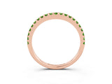 Rose gold Round Peridot Pavé Set Curved Wedding Band_9