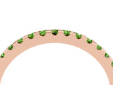 Rose gold Round Peridot Pavé Set Eternity Band with Micro Prong Setting_10