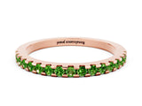 Rose gold Round Peridot Pavé Set Eternity Band with Micro Prong Setting_6