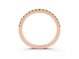 Rose gold Round Peridot Pavé Set Eternity Band with Micro Prong Setting_9