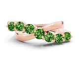 Rose gold Round Peridot Prong-Set Crossover Band_6
