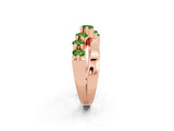 Rose gold Round Peridot Prong-Set Crossover Band_8