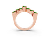 Rose gold Round Peridot Prong-Set Crossover Band_9