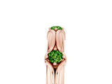 Rose gold Round Peridot Prong Set Milgrain Eternity Band_11