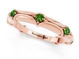 Rose gold Round Peridot Prong Set Milgrain Eternity Band_7