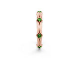 Rose gold Round Peridot Prong Set Milgrain Eternity Band_8