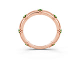 Rose gold Round Peridot Prong Set Milgrain Eternity Band_9