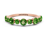 Rose gold Round Peridot Scalloped Prong Set Eternity Band_18