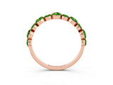 Rose gold Round Peridot Scalloped Prong Set Eternity Band_21