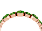 Rose gold Round Peridot Scalloped Prong Set Eternity Band_22