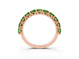Rose gold Round Peridot Shared Prong Eternity Band_9